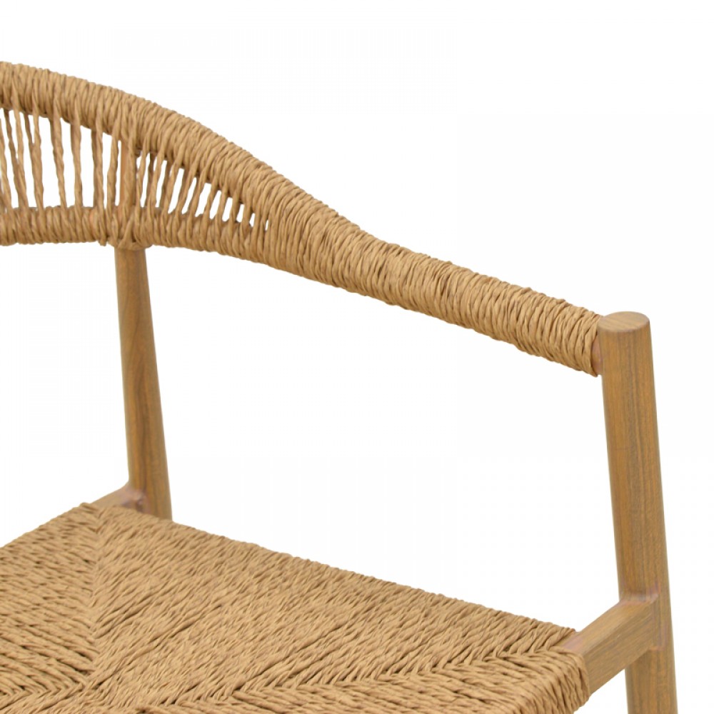 Πολυθρόνα "RAYANA" από αλουμίνιο/σχοινί σε χρώμα φυσικό 56x61,5x77,5