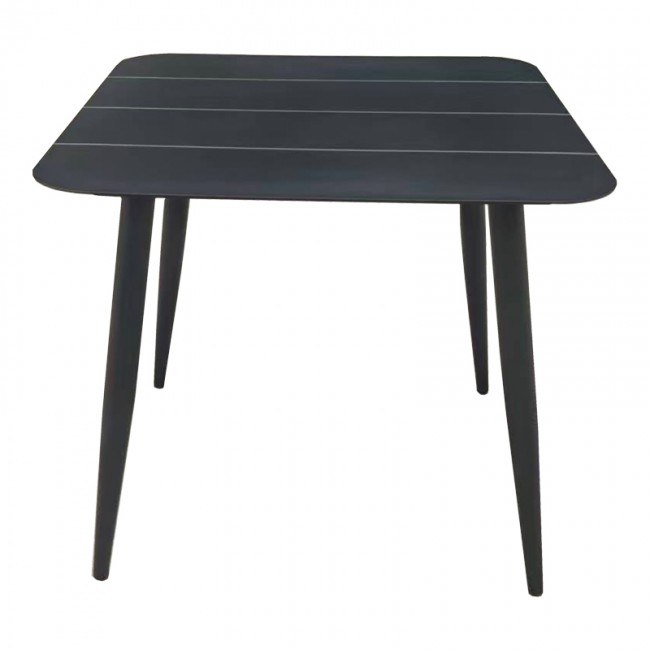 Τραπέζι "VISTA" από αλουμίνιο σε χρώμα μαύρο 80x80x72
