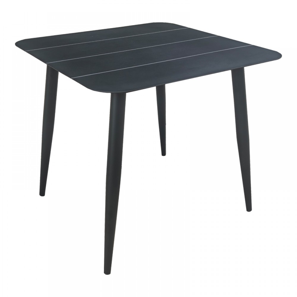 Τραπέζι "VISTA" από αλουμίνιο σε χρώμα μαύρο 80x80x72
