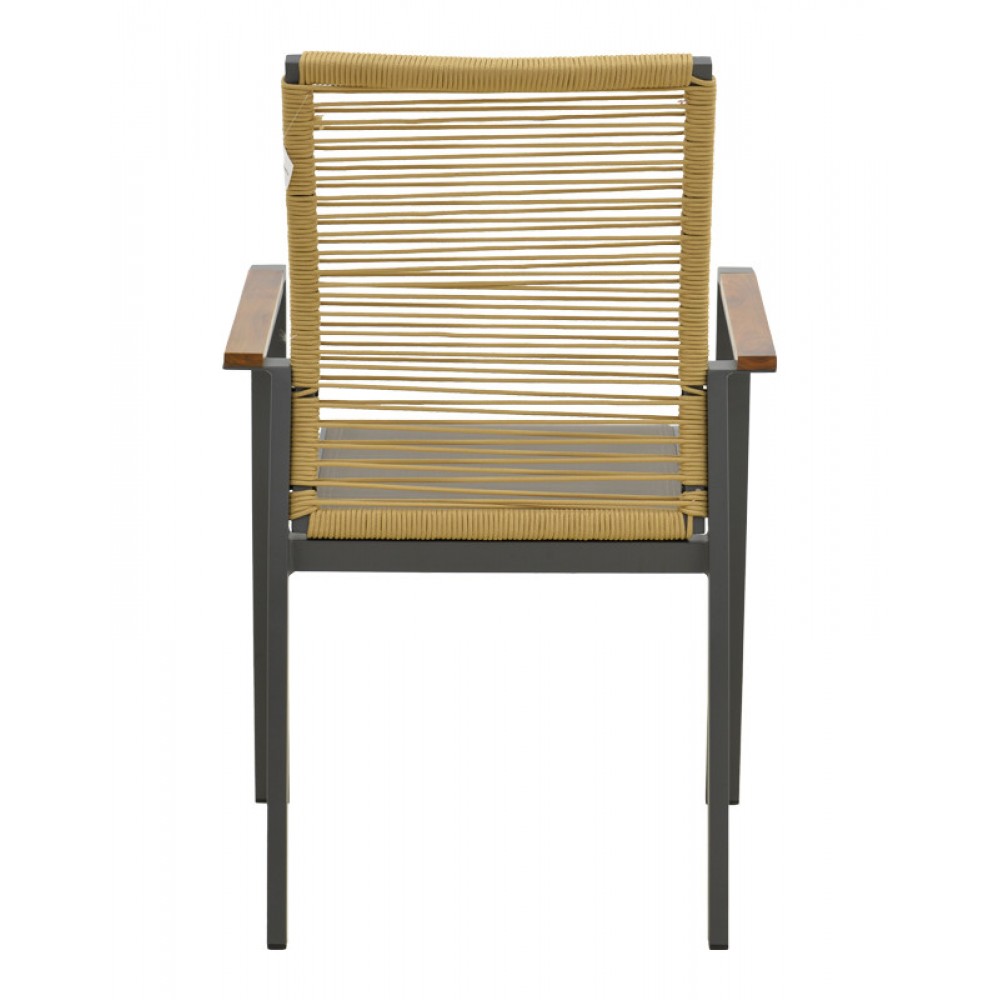 Πολυθρόνα "AEGEAN" από αλουμίνιο/textline σε χρώμα φυσικο/ανθρακί 57x64x87