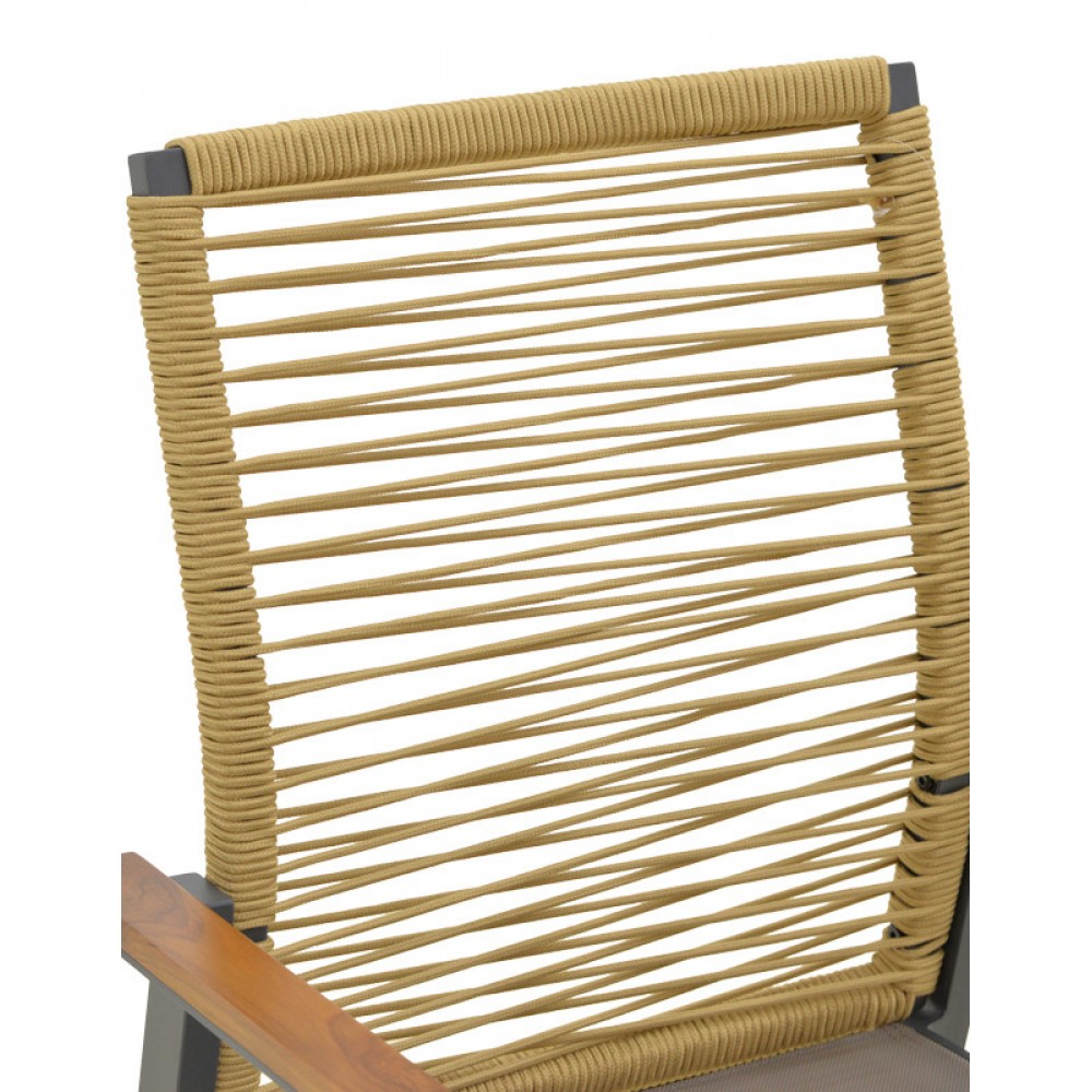 Πολυθρόνα "AEGEAN" από αλουμίνιο/textline σε χρώμα φυσικο/ανθρακί 57x64x87