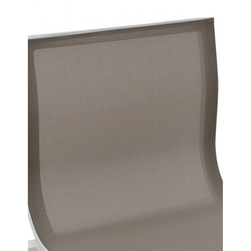 Σκαμπό μπαρ "MELINA" από αλουμίνιο/textline σε χρώμα λευκό/γκρι 45x49x115