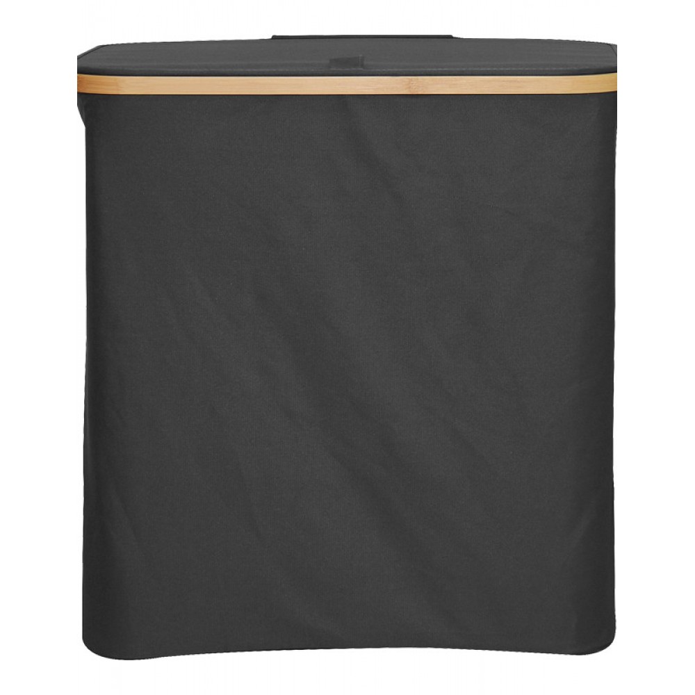 Καλάθι απλύτων "LΟDGE"  από μπαμπού/ύφασμα σε γκρι απόχρωση 54x33x60