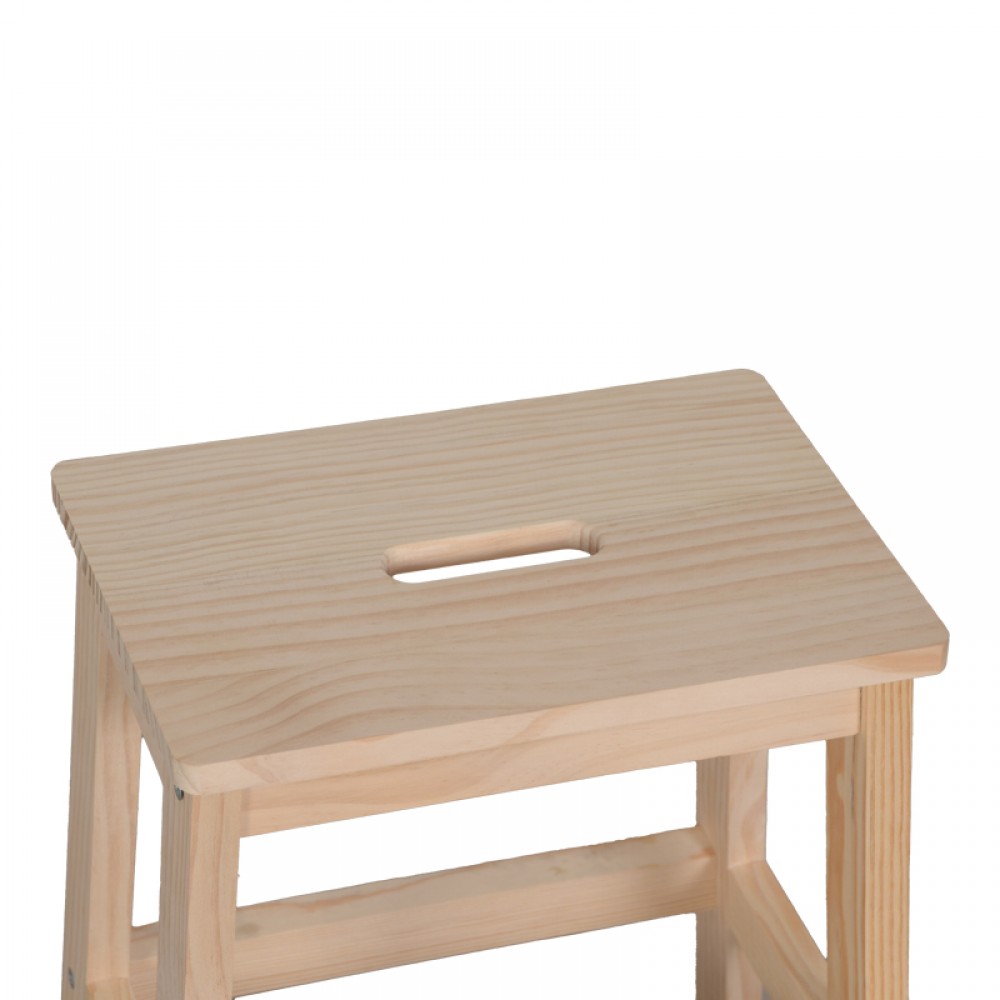 Σκαλοσκαμπό "TIERE" από ξύλο πεύκου σε φυσική απόχρωση 36x36x49