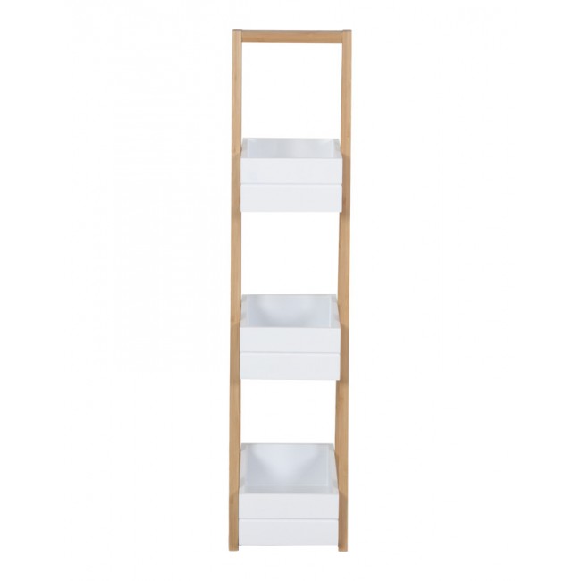 Ραφιέρα δαπέδου "TERCY" από μπαμπού σε λευκό-φυσικό  30x18x80