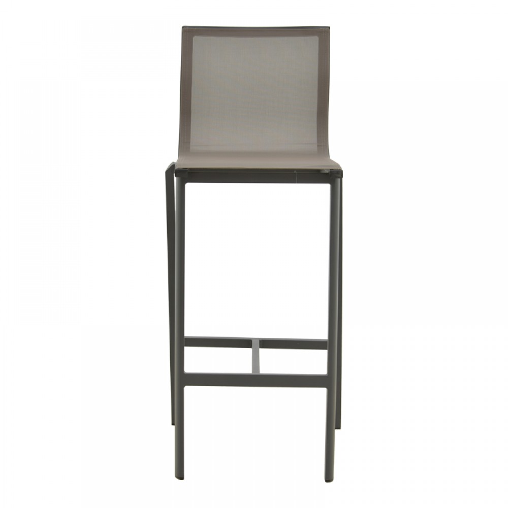 Σκαμπό μπαρ "Melina" από αλουμίνιο/textline σε ανθρακί/γκρι απόχρωση 45x49x115