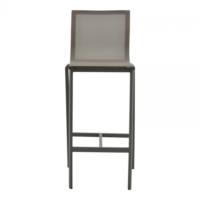 Σκαμπό μπαρ "Melina" από αλουμίνιο/textline σε ανθρακί/γκρι απόχρωση 45x49x115