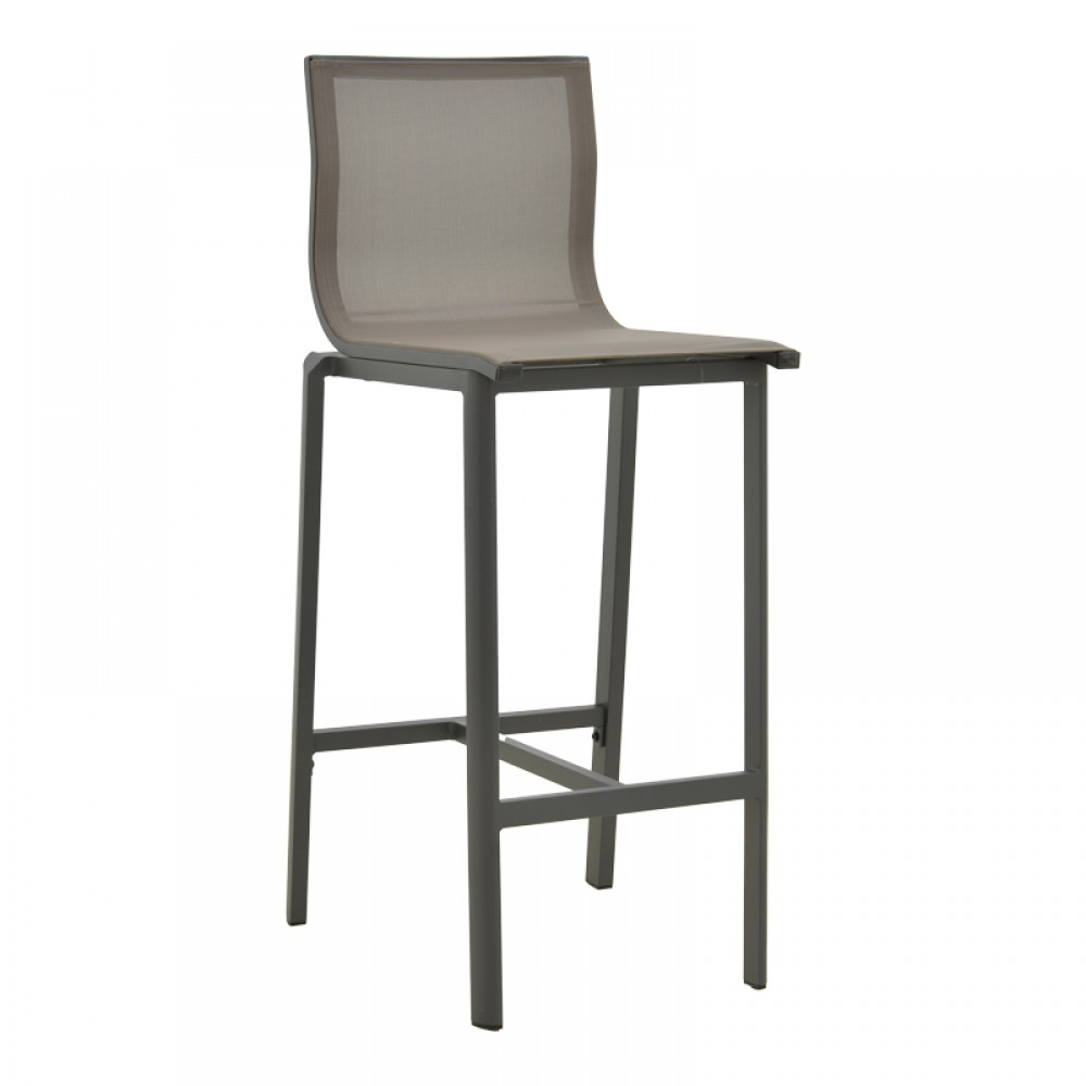 Σκαμπό μπαρ "Melina" από αλουμίνιο/textline σε ανθρακί/γκρι απόχρωση 45x49x115