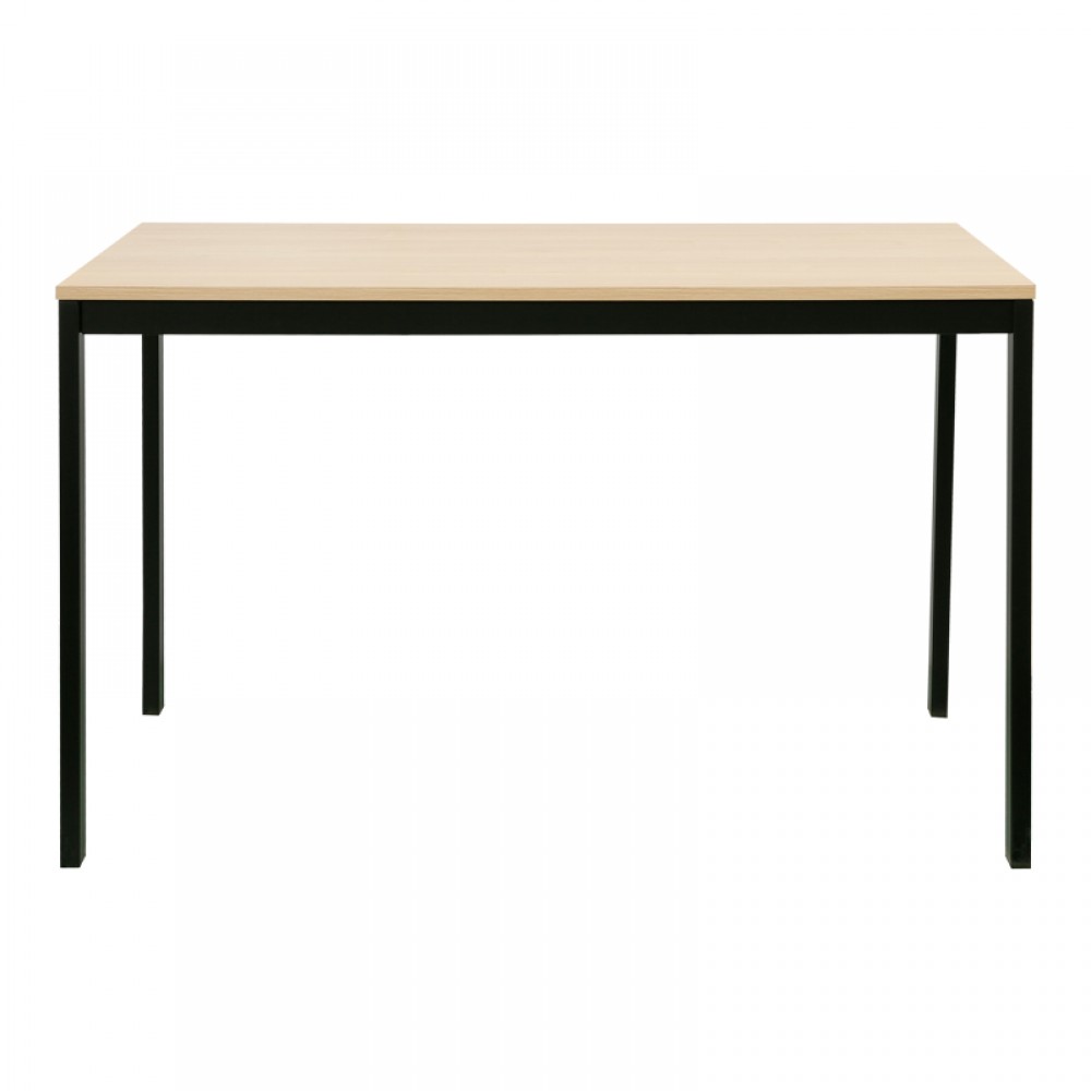 Τραπέζι "EXTENTO" επεκτυνόμενο από μέταλλο σε χρώμα φυσικό/μαύρο 120-180x74x75
