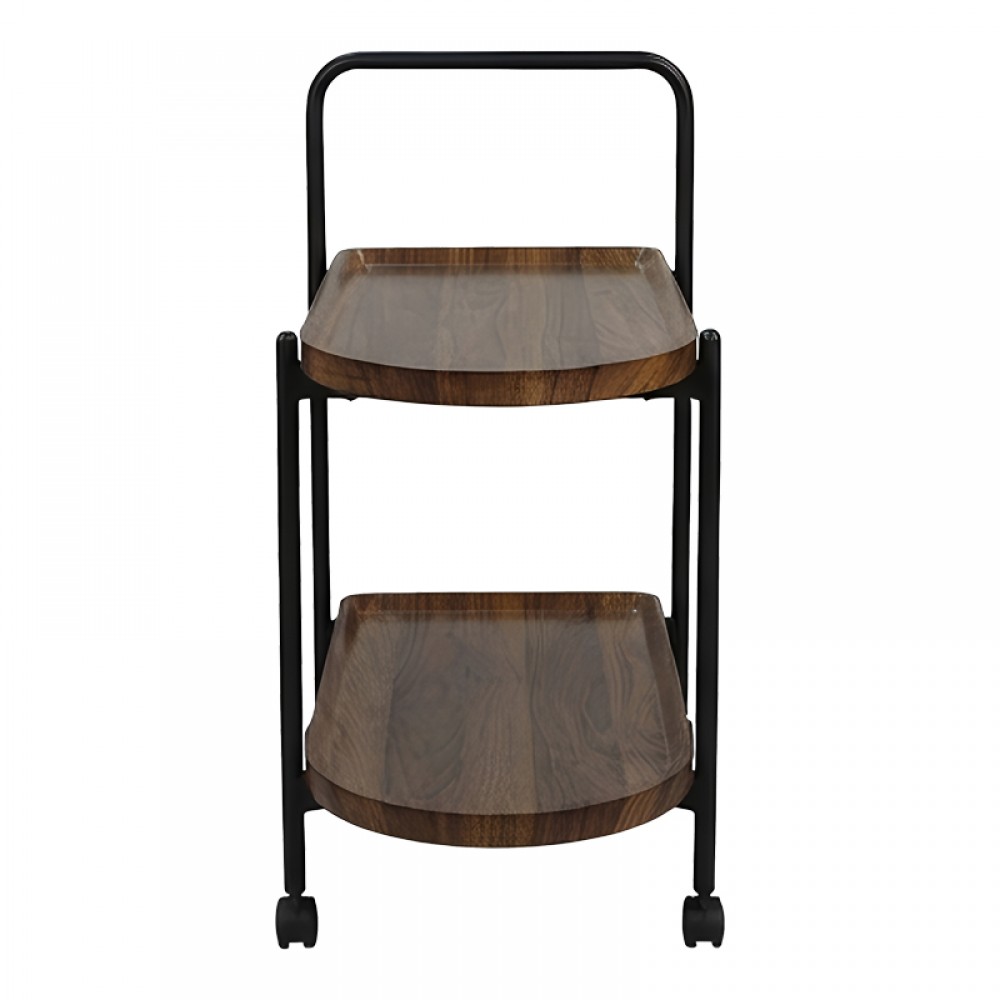 Βοηθητικό τραπέζι "WHELEA" τροχήλατο από mdf/μέταλλο σε καρυδί/μαύρο 40x60x69
