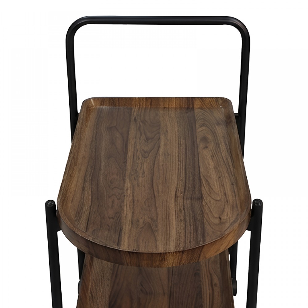 Βοηθητικό τραπέζι "WHELEA" τροχήλατο από mdf/μέταλλο σε καρυδί/μαύρο 40x60x69