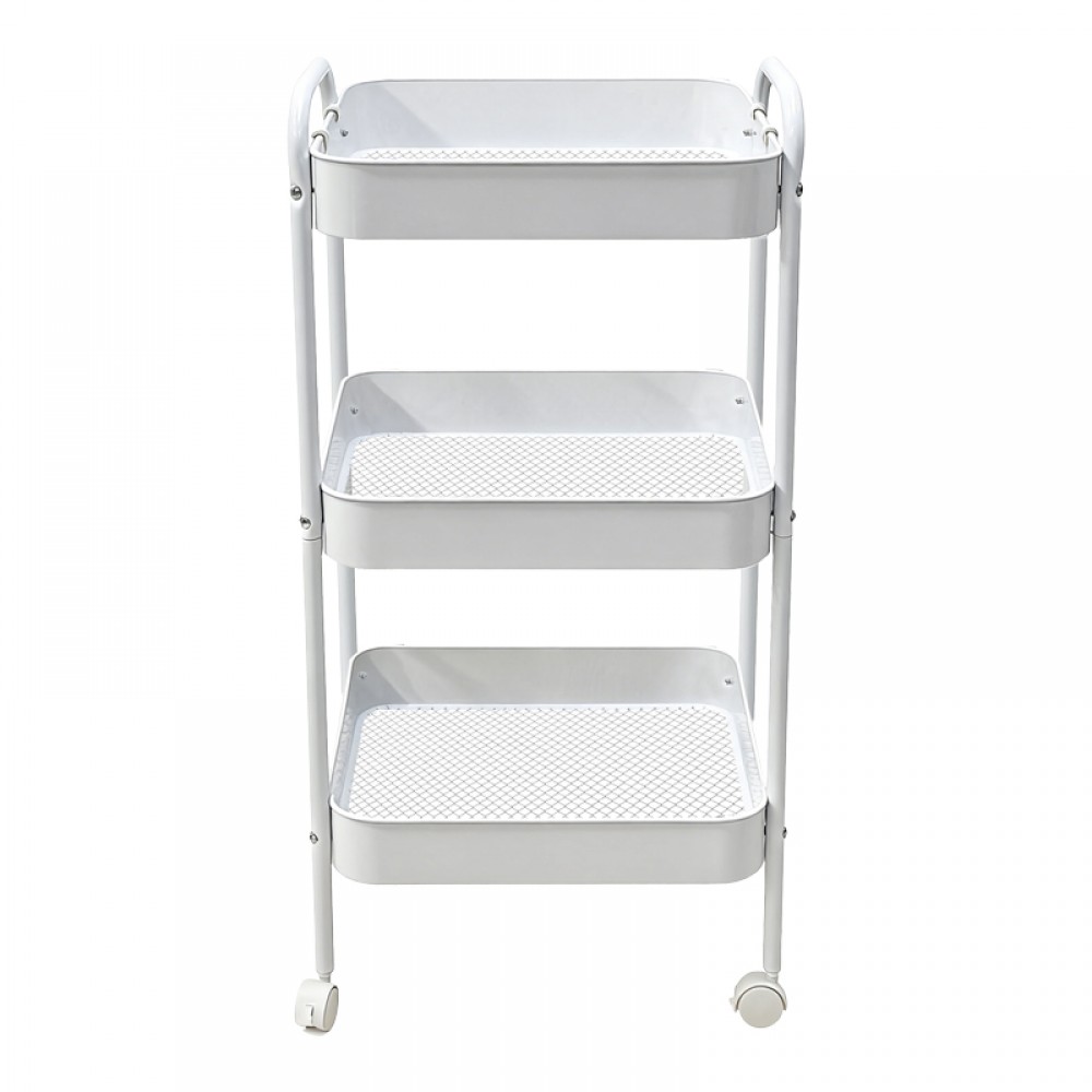 Τρόλεϊ "NEDEA" από μέταλλο σε λευκό χρώμα 41x30x77