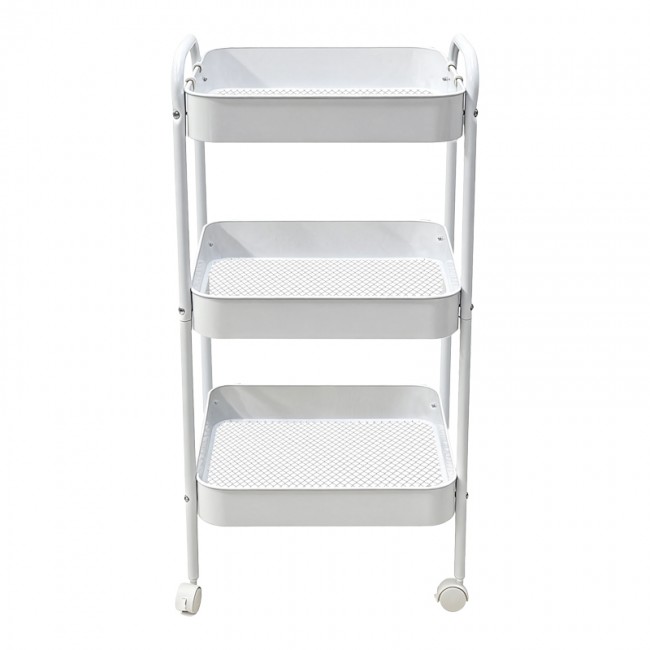 Τρόλεϊ "NEDEA" από μέταλλο σε λευκό χρώμα 41x30x77