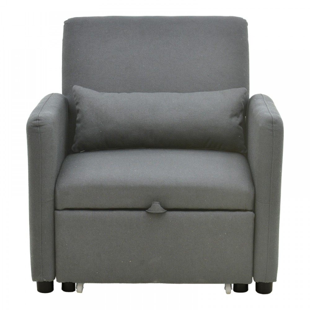 Πολυθρόνα-κρεβάτι "FLEXA" από ύφασμα σε γκρι χρώμα 85x92x84