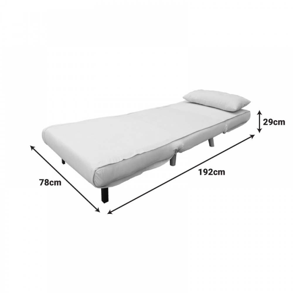 Πολυθρόνα-κρεβάτι "JOSUANE" από βελούδο/ξύλο σε χρώμα μπεζ/μαύρο 78x80x81