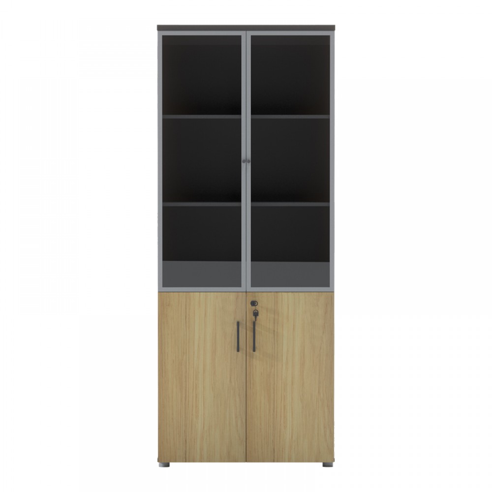 Ντουλάπα γραφείου "LOTUS" σε χρώμα φυσικό/ανθρακί 80x40x200