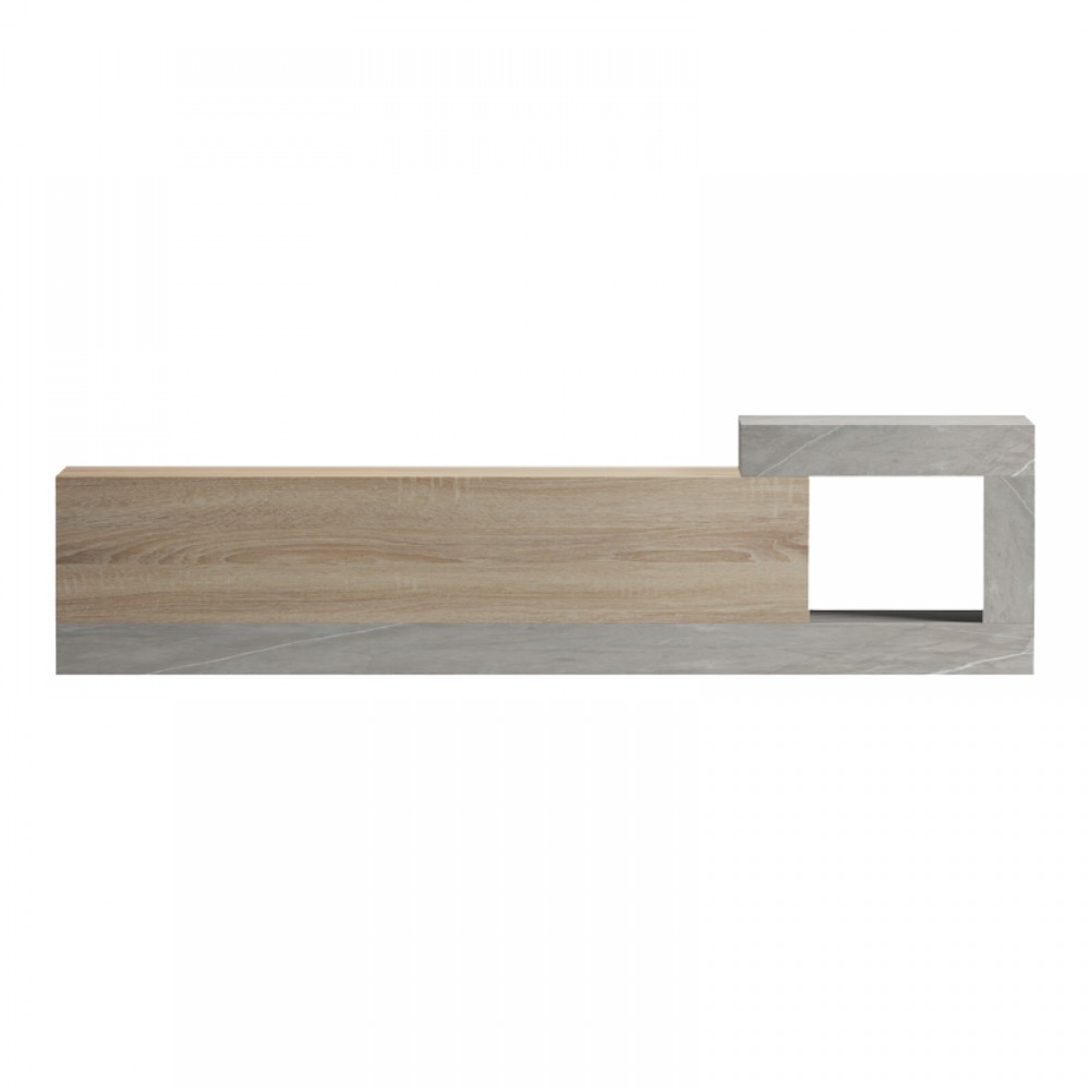 Έπιπλο τηλεόρασης  "FLATO" σε χρώμα σονόμα/γκρι μπεζ όψη μαρμάρου 150x29.5x38.5