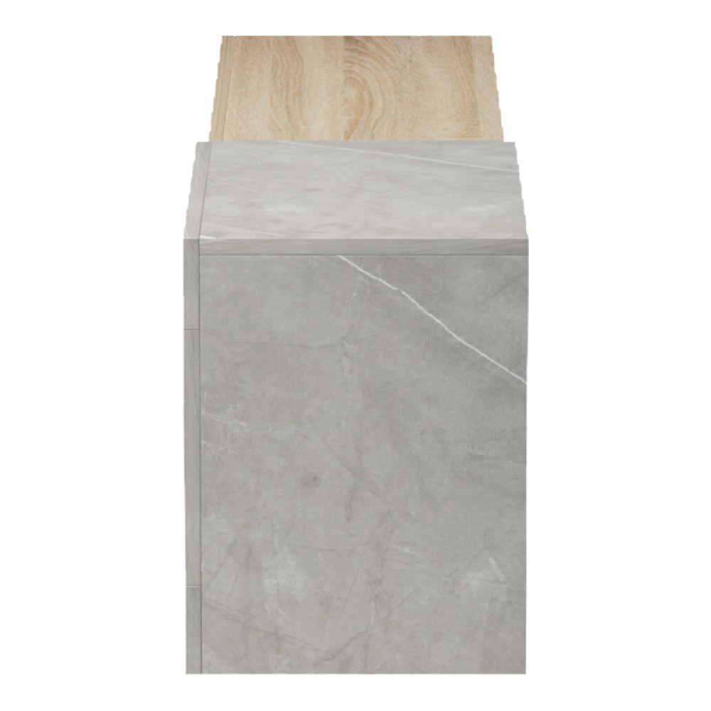 Έπιπλο τηλεόρασης  "FLATO" σε χρώμα σονόμα/γκρι μπεζ όψη μαρμάρου 150x29.5x38.5