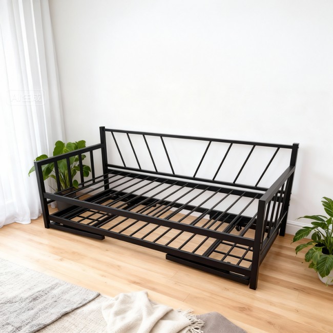 Κρεβάτι-Καναπές "REMMIE" από  μέταλλο σε  μαύρο χρώμα  90x190