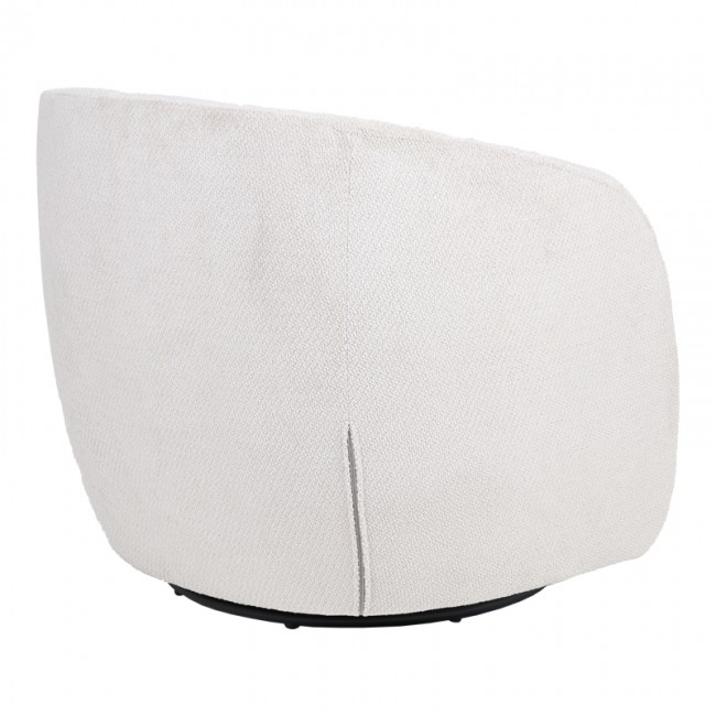 Πολυθρόνα "BARRELO" περιστρεφόμενη από ύφασμα σε χρώμα κρεμ 77x72x69