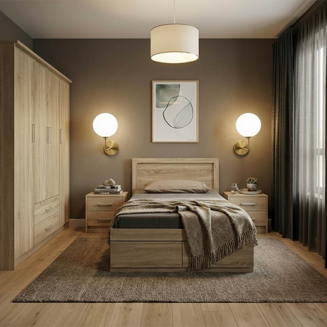 Σετ Κρεβατοκάμαρας "OLYMPUS"  σε χρώμα σονόμα 120x200εκ