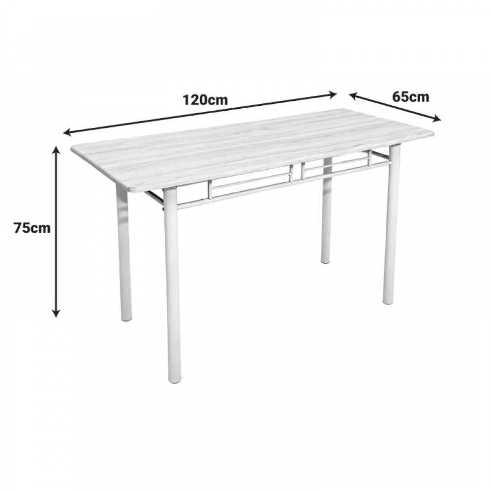 Τραπεζαρία 5τμχ "ROZA" από mdf/μέταλλο σε χρώμα sonoma/μαύρο 120x65x75