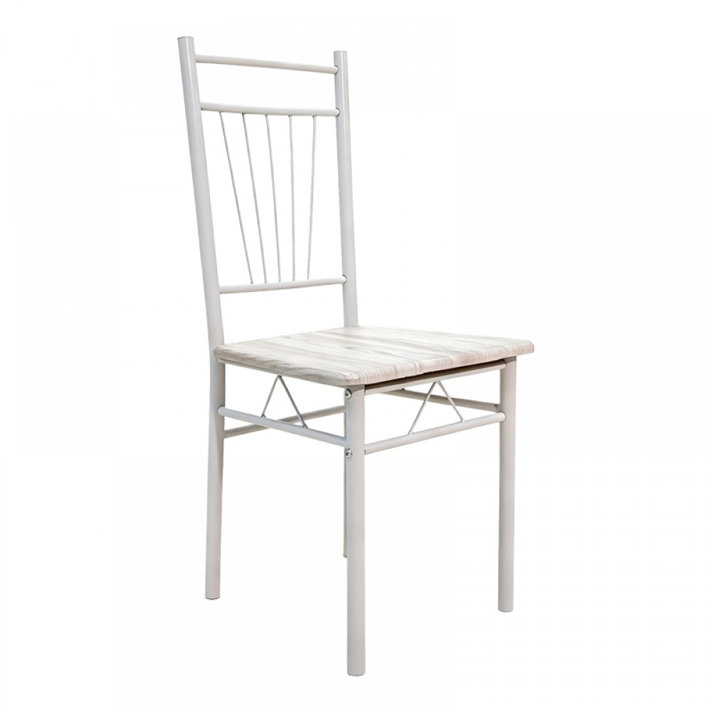 Τραπεζαρία 5τμχ "ROZA" από mdf/μέταλλο σε χρώμα sonoma/λευκό 120x65x75