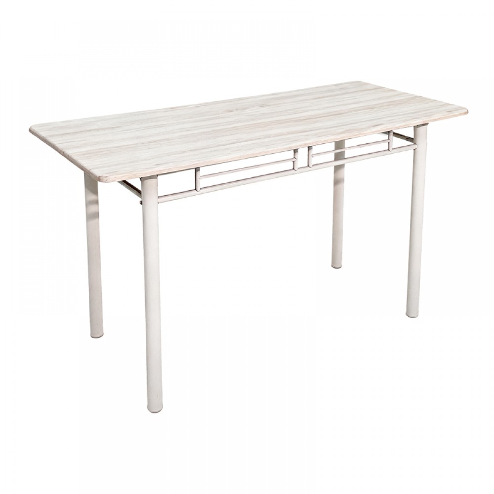 Τραπεζαρία 5τμχ "ROZA" από mdf/μέταλλο σε χρώμα sonoma/λευκό 120x65x75