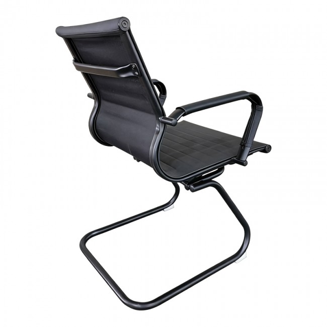 Καρέκλα επισκέπτη "VALTER" από PU/μέταλλο σε μαύρο χρώμα 55.5x48x88