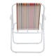 Καρέκλα παραλίας "JETTE" από μέταλλο σε χρώμα ροζ ριγέ/λευκό 53x56x73