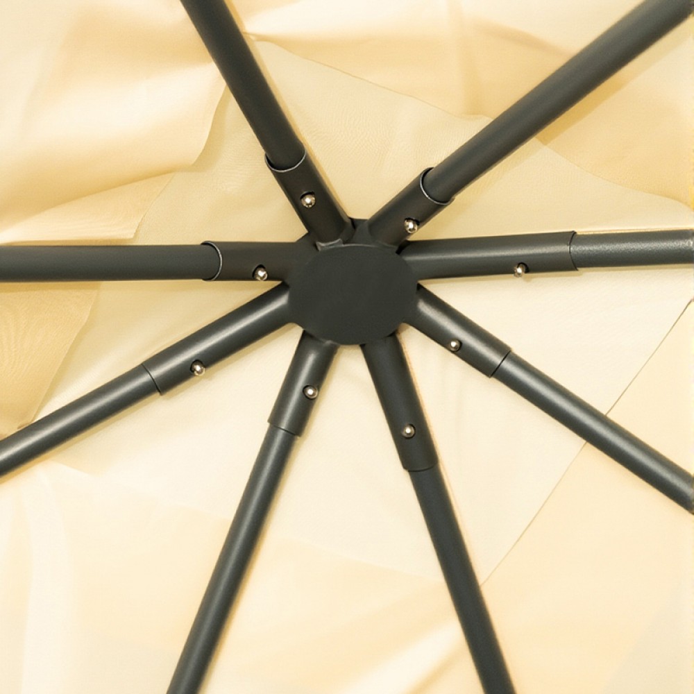 Κιόσκι "GAZEBO" από μέταλλο/ύφασμα σε μπεζ/μαύρο χρώμα 2.5x2.5