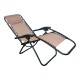 Πολυθρόνα relax πτυσσόμενη "MIRKA" από μέταλλο/textilene σε μαύρο/μόκα χρώμα 65x165x110