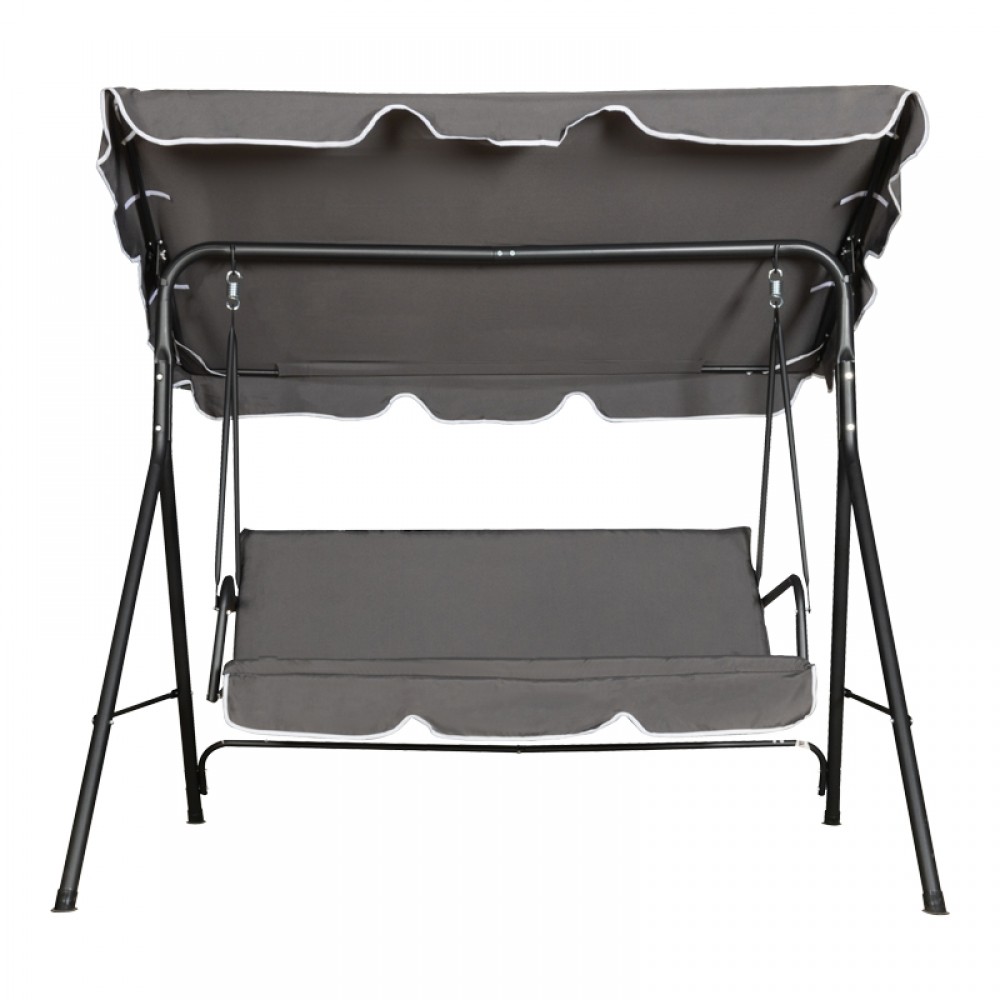 Κούνια κήπου "GLOBO" από ύφασμα/μέταλλο σε χρώμα ανθρακί/μαύρο 170x110x153