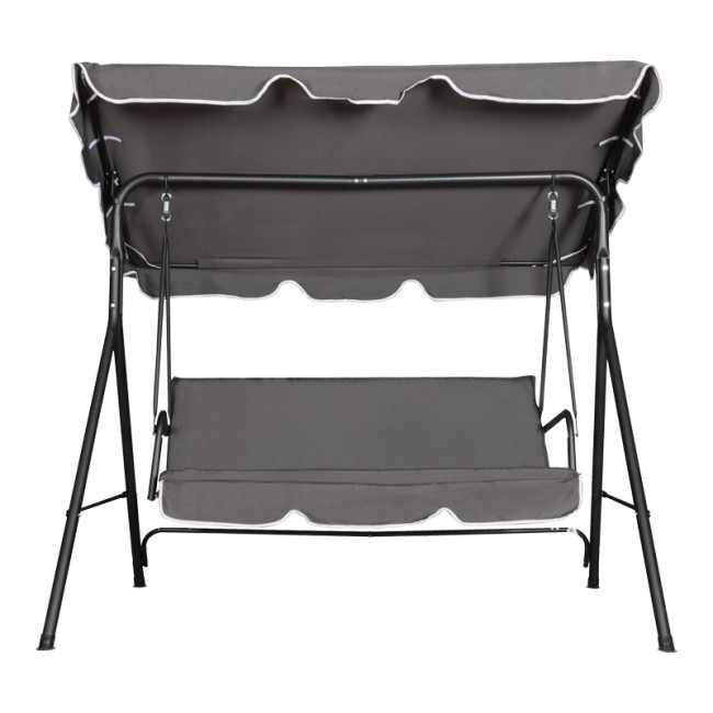 Κούνια κήπου "GLOBO" από ύφασμα/μέταλλο σε χρώμα ανθρακί/μαύρο 170x110x153