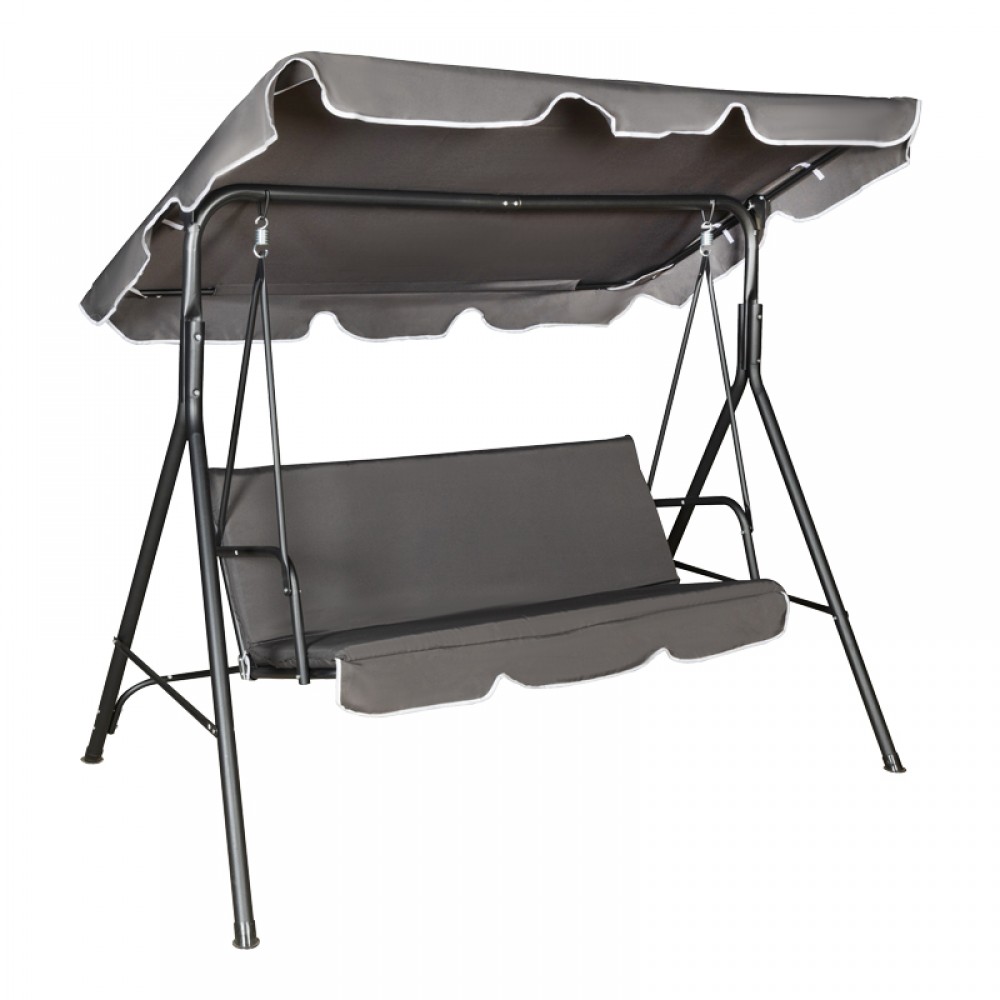 Κούνια κήπου "GLOBO" από ύφασμα/μέταλλο σε χρώμα ανθρακί/μαύρο 170x110x153