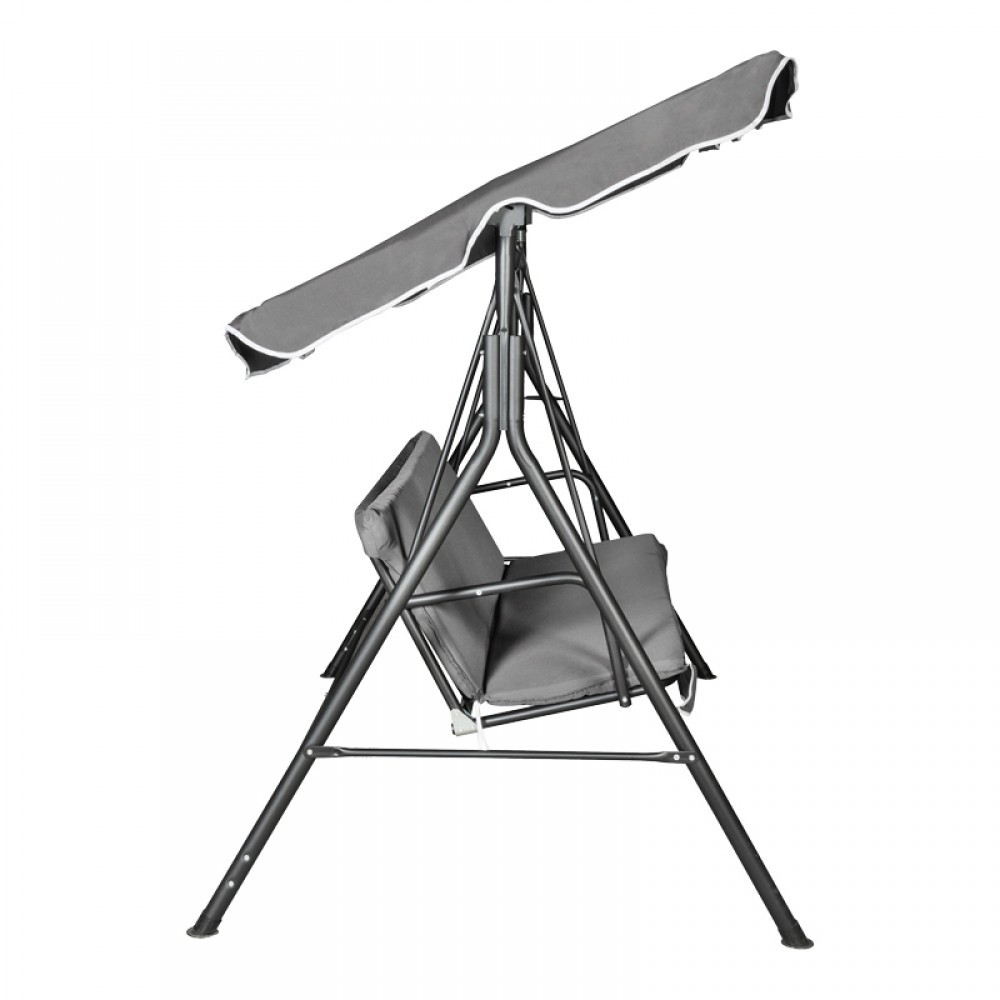 Κούνια κήπου "GLOBO" από ύφασμα/μέταλλο σε χρώμα ανθρακί/μαύρο 170x110x153