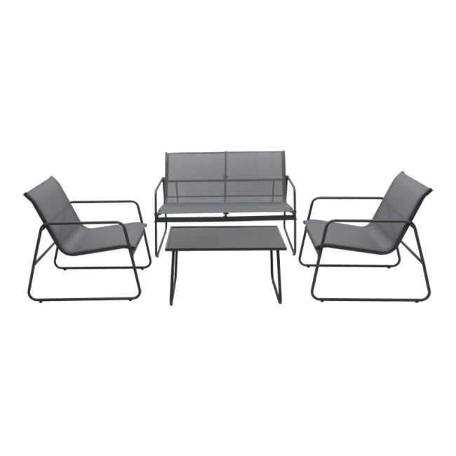 Σετ σαλόνι "VERANDA" από textilene/μέταλλο σε χρώμα ανθρακί 75x44.5x41