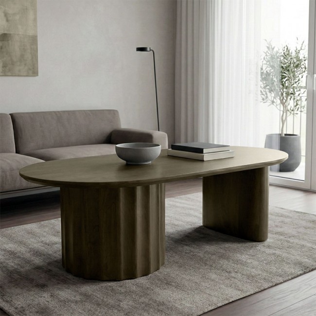 Τραπέζι σαλονιού "FLUTE" από ξύλο μασίφ σε χρώμα wenge 130x65x40