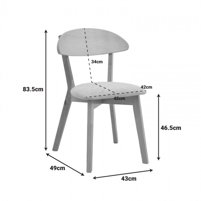 Καρέκλα "CANON" από rubberwood/ύφασμα σε φυσικό/μπεζ χρώμα 43x43x79.5