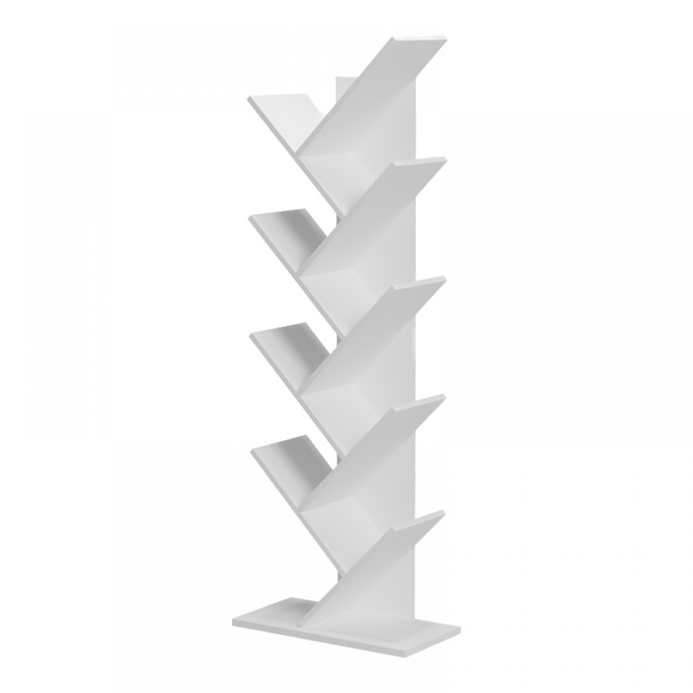 Βιβλιοθήκη "FYLLO" σε λευκό χρώμα 50x25x141.5