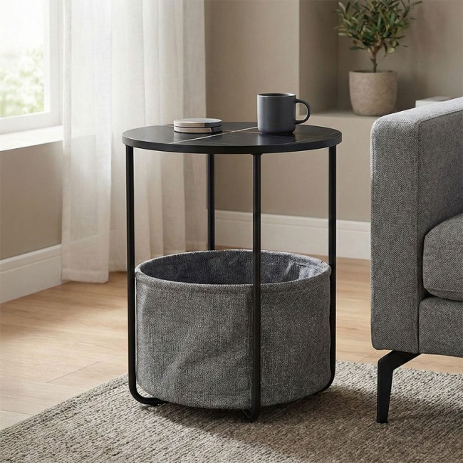 Βοηθητικό τραπέζι "FREDAMI"σε μαύρο χρώμα Φ40x50