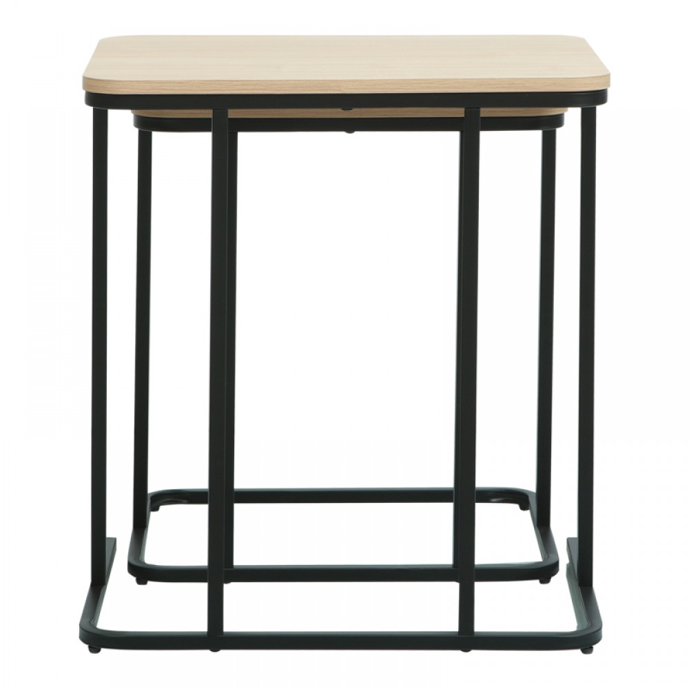 Βοηθητικα τραπέζια "DUNEST" από μέταλλο σε φυσικό χρώμα 54x40x60