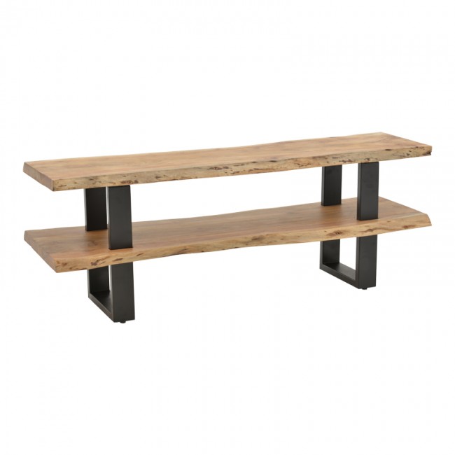 Έπιπλο τηλεόρασης Fuji από μασίφ/μέταλλο σε  φυσικό/μαύρο χρώμα 140x40x52