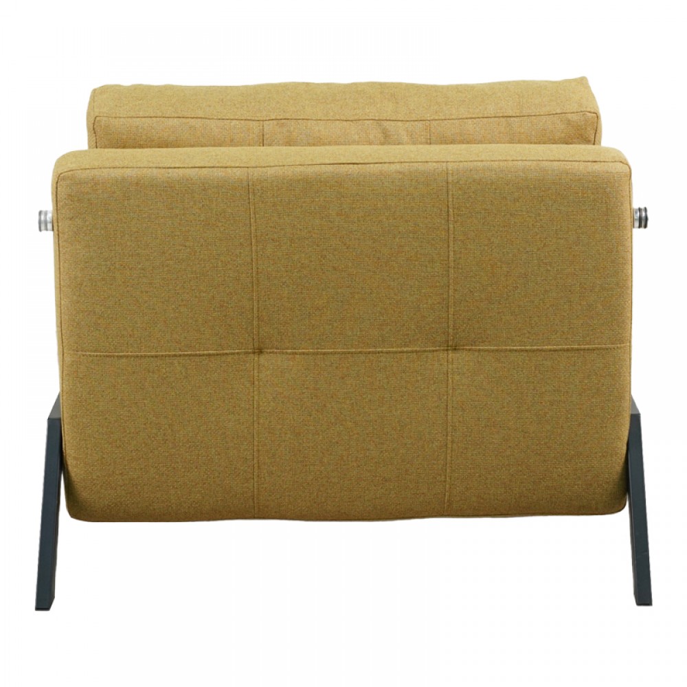 Πολυθρόνα-κρεβάτι "FANCY" από ύφασμα/μέταλλο σε κίτρινο/μαύρο χρώμα 95x98x70