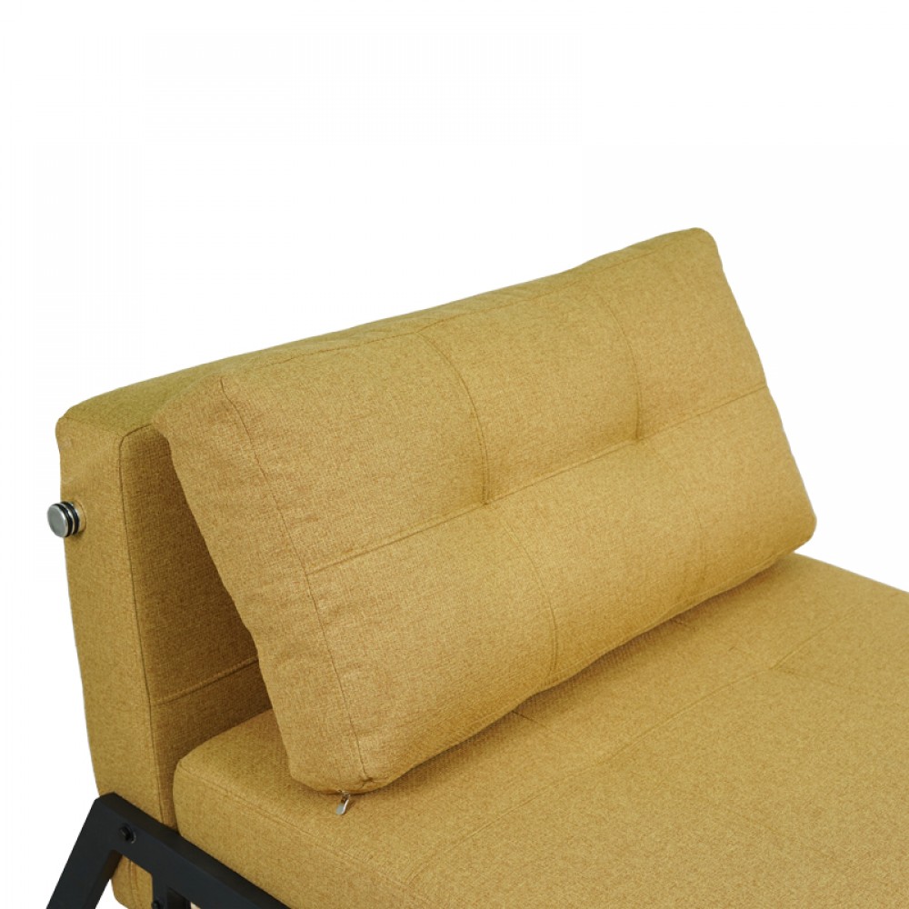 Πολυθρόνα-κρεβάτι "FANCY" από ύφασμα/μέταλλο σε κίτρινο/μαύρο χρώμα 95x98x70