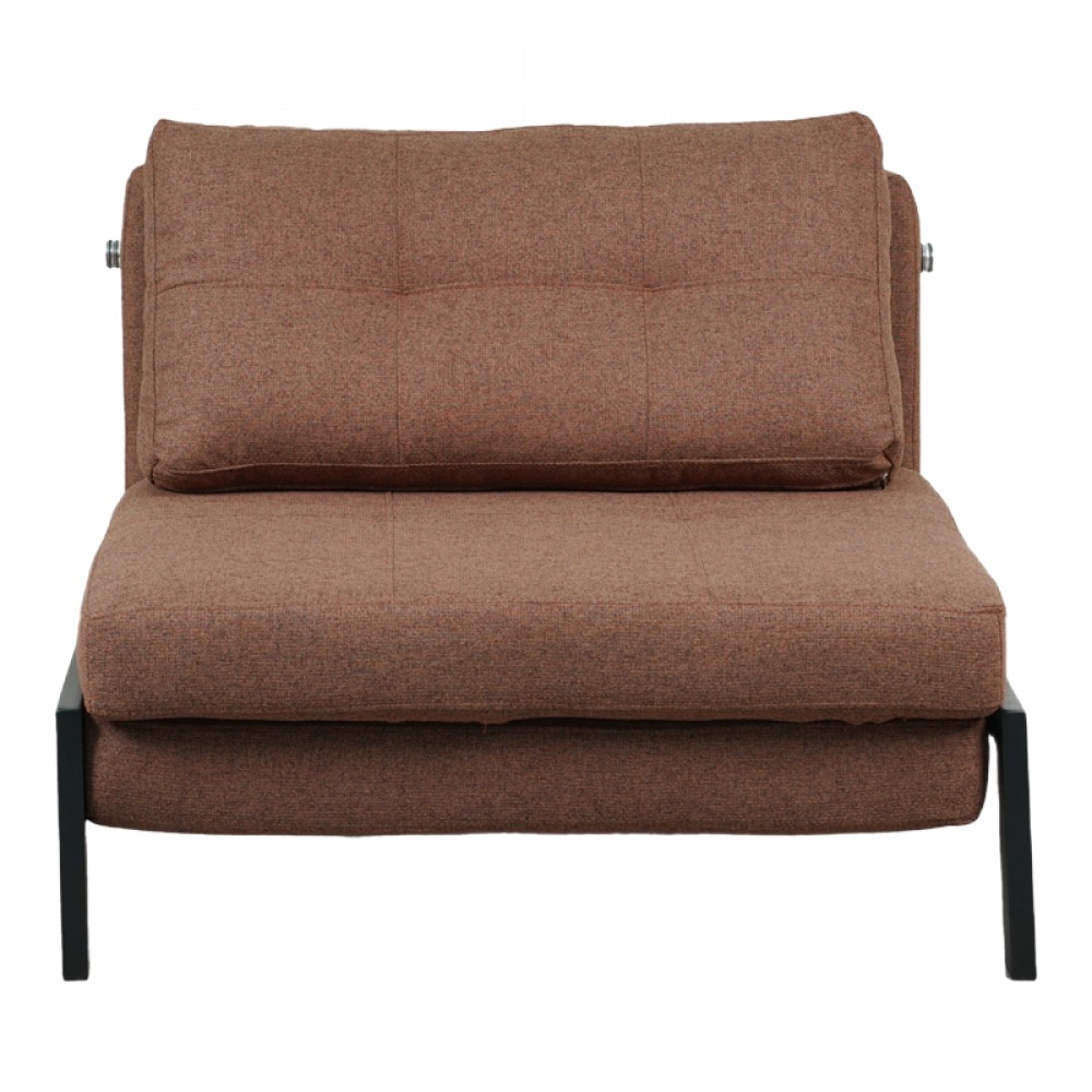 Πολυθρόνα-κρεβάτι "FANCY" από ύφασμα/μέταλλο σε καφέ/μαύρο χρώμα 95x98x70