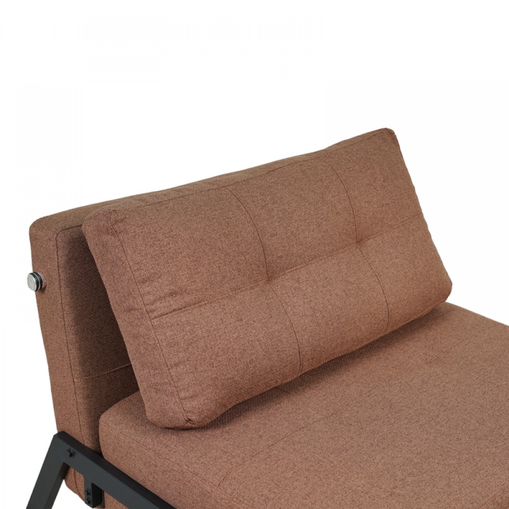 Πολυθρόνα-κρεβάτι "FANCY" από ύφασμα/μέταλλο σε καφέ/μαύρο χρώμα 95x98x70