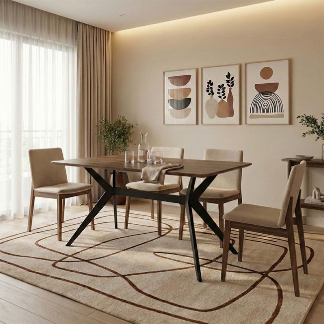 Τραπέζι "EZALI" σε καρυδί χρωμα 140x80x75