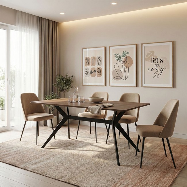 Τραπέζι "EZALI" σε καρυδί χρωμα 160x90x75