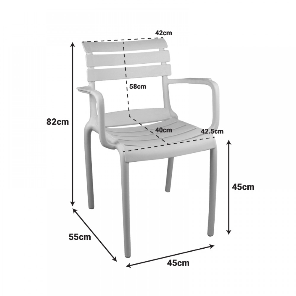 Καρέκλα "ALMEA" από PP σε λαδί χρώμα 58x56x82